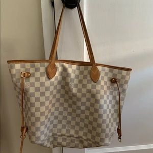 AUTHENTIC LOUIS VUITTON NEVERFULL MM DAMIER AZUR